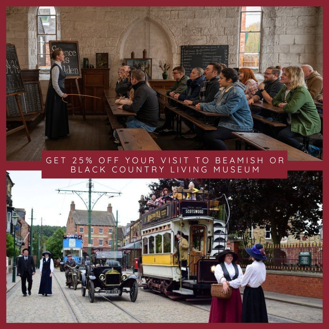 Have you heard about our exclusive offer in partnership with @Beamish_Museum? If you have a valid UnChained Annual Pass from Black Country Living Museum or a Beamish Unlimited Pass, then you’ll be able to receive 25% off entry when you visit the other museum before 30 June 2024