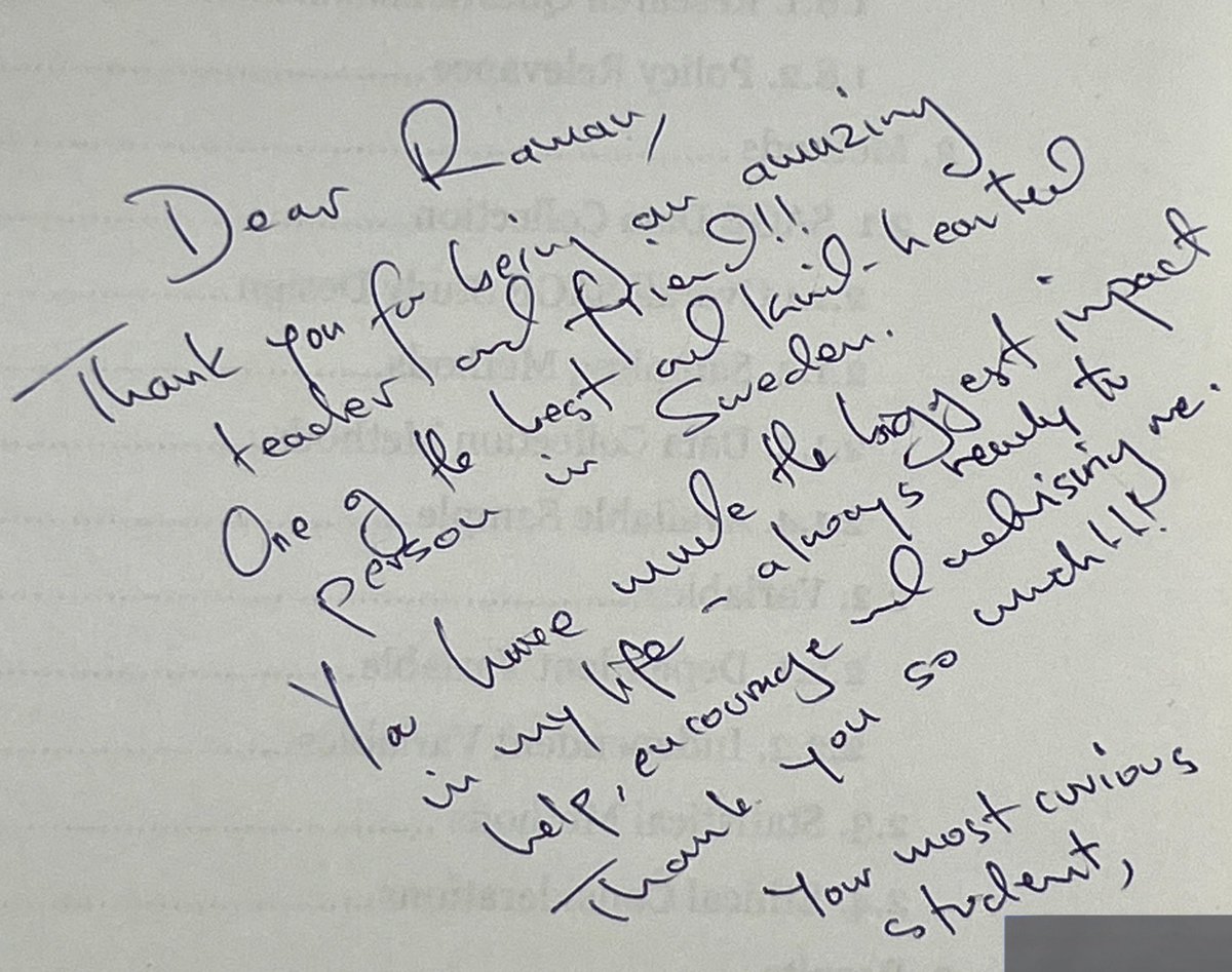 9 Years ago - I received this note. 

Thank you - you know - you are still my most curious student ever. But a special friend now. 
To all #teachers, such words are our energy🥳 #gratitude #Thankful #HigherEducation #colleauges #Professional #friendship