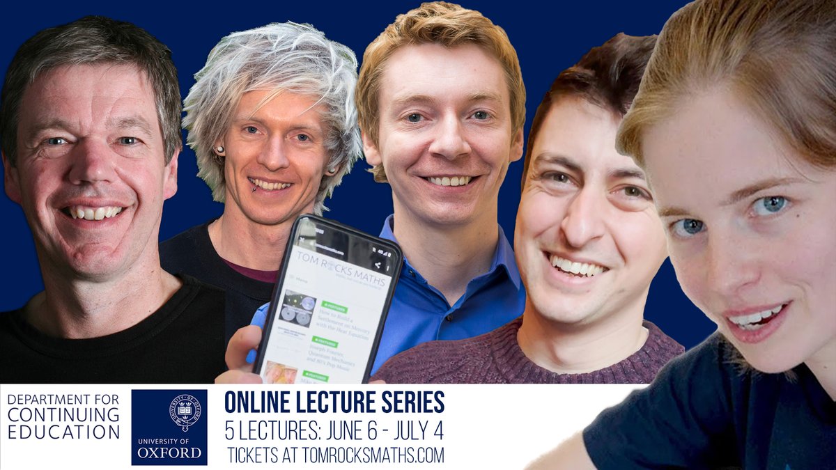 Calling all Maths Fans - the revamped 'Maths Fan Online Lecture Series' is back and better than ever. Join the weekly 'watch-alongs' with a live Q&A on Thursdays at 7pm (GMT+1) June 6 - July 4, or watch the lectures in your own time. Tickets & info here: conted.ox.ac.uk/courses/maths-…