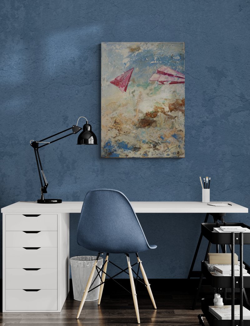 Innocent Games I. Encaustic Painting by @dorastorkart pixels.com/featured/innoc… #airplane #PaperAirplane #sky #encaustic #waxpainting #painting #colorful #homedecor #office #motherdaygift #unique #AYearForArt #BuyIntoArt #MakingArtWork #SpringIntoArt