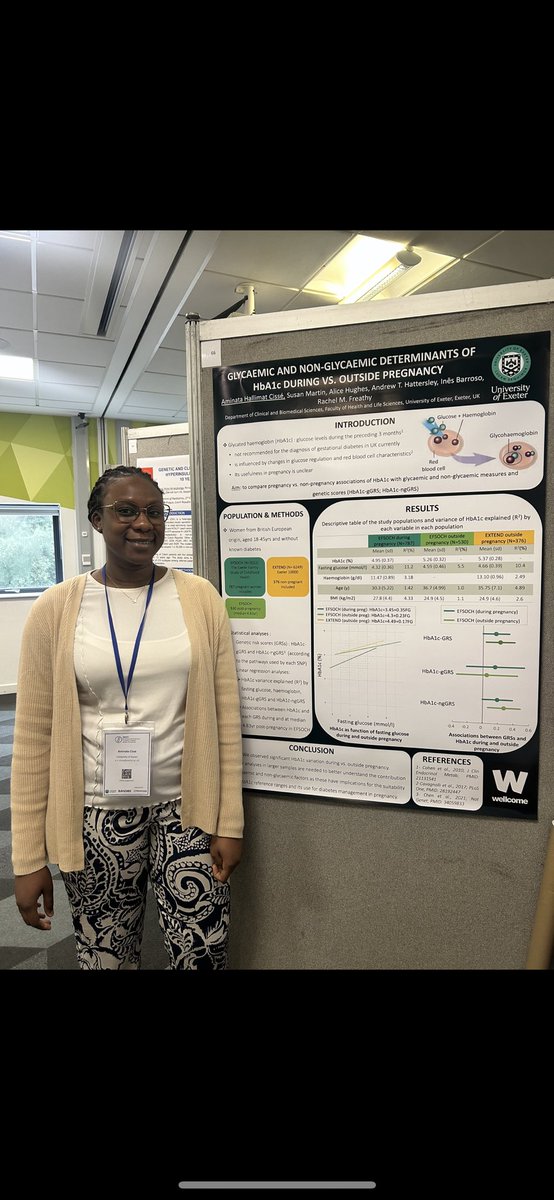 Happy to share my work on the glycaemic and non-glycaemic determinants of HbA1c during and outside pregnancy at #SGGDExeter2024
@ExeTeamBW