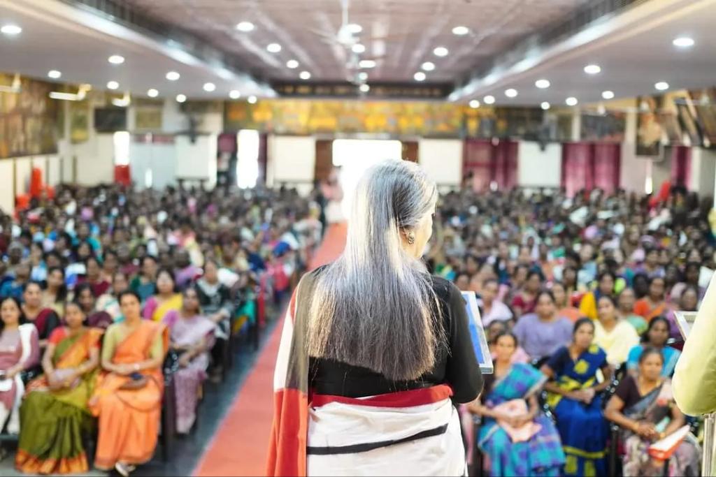 Palakkad, Kerala: PB Member comrade Brinda Karat addressed Women Assembly in Malampuzha of Palakkad Lok Sabha Constituency in support of CPI(M) candidate A Vijayaraghavan