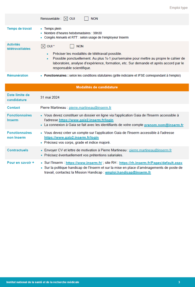 Pierre Martineau's team is looking to recruit a study engineer in biological experimentation and instrumentation to join the @IRCM_MTP from 01/09/2024