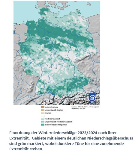 DWD_presse's tweet photo. Das hydrologische Winterhalbjahr vom 1. 10. 2023 - 31. 3. 2024 war im Deutschlandmittel das niederschlagsreichste seit Aufzeichnungsbeginn 1881. Regional gab es deutliche Unterschiede. So war es trockener als üblich entlang des Nordhangs des Thüringer Waldes und im Vogtland. /kis https://t.co/QscceLKfxX
