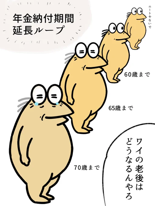 国民年金納付期間が65歳までに延長される
#イラスト #国民年金65歳 