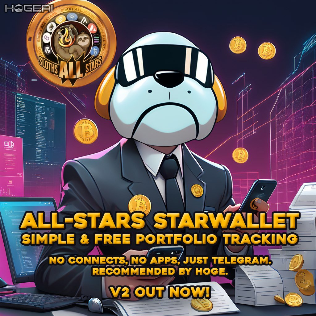 Funkybrown111's tweet photo. ✨Check out ALL-STARS STARWALLET for simple, secure crypto tracking directly on Telegram! No extra apps needed. ✨Recommended by #Hoge. ✨

Discover what's new with StarWallet V2! #StarWallet

👉 https://t.co/S46qpL834G
👉 https://t.co/XlckiTK44h 

#MEMES #DEFI $HOGE #HogeAI #ETH https://t.co/01wvPaScaI