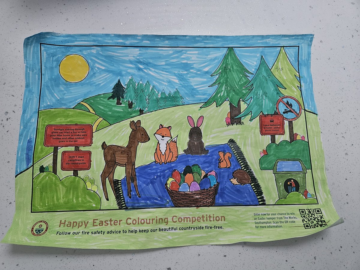 Our Easter Colouring Competition has ended, and we're excited to announce our winner! Drumroll, please… 🥁 Congratulations to 6-year-old Olly from Chandlers Ford for his imaginative colouring. He'll receive a hamper from The Works. Thanks to all who participated!