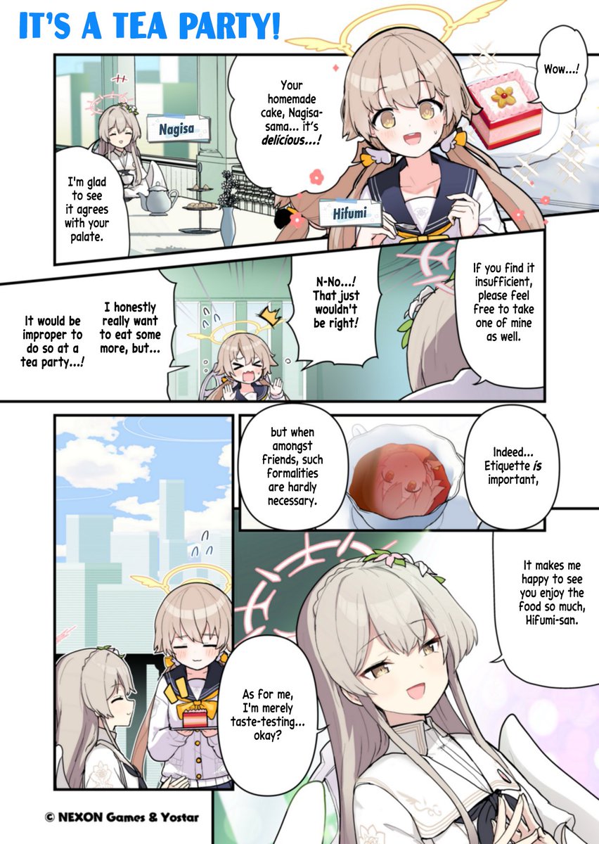 TheParacite's tweet photo. @Blue_ArchiveJP @pattundo [EN Version]
[Aoharu Record] Ch 53
Sensei, it seems that Hifumi-san has been invited to Nagisa-san's tea party!

英語版です！ https://t.co/jjmIxaOWCY
