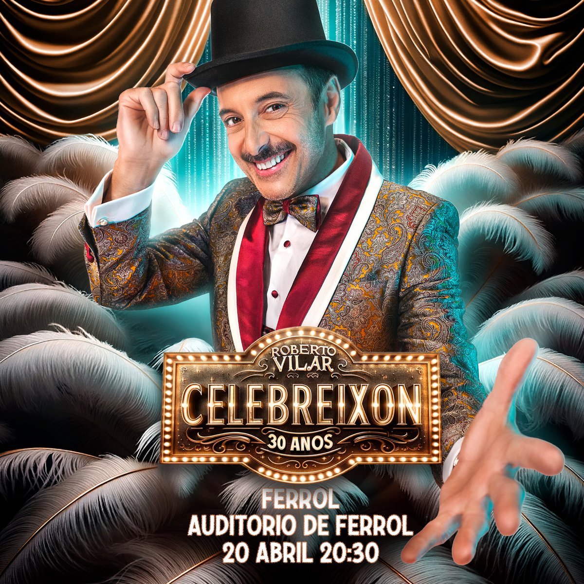 FerrolCultura's tweet photo. Di que leva 30 anos pintando a mona na televisión. Pois iso, que imos de #celebreixon con Roberto Vilar. Este sábado ás 20:30 o Jofre encherase de risas e moitas sorpresas.
🎫Últimas entradas❗ https://t.co/G21NOCTzud