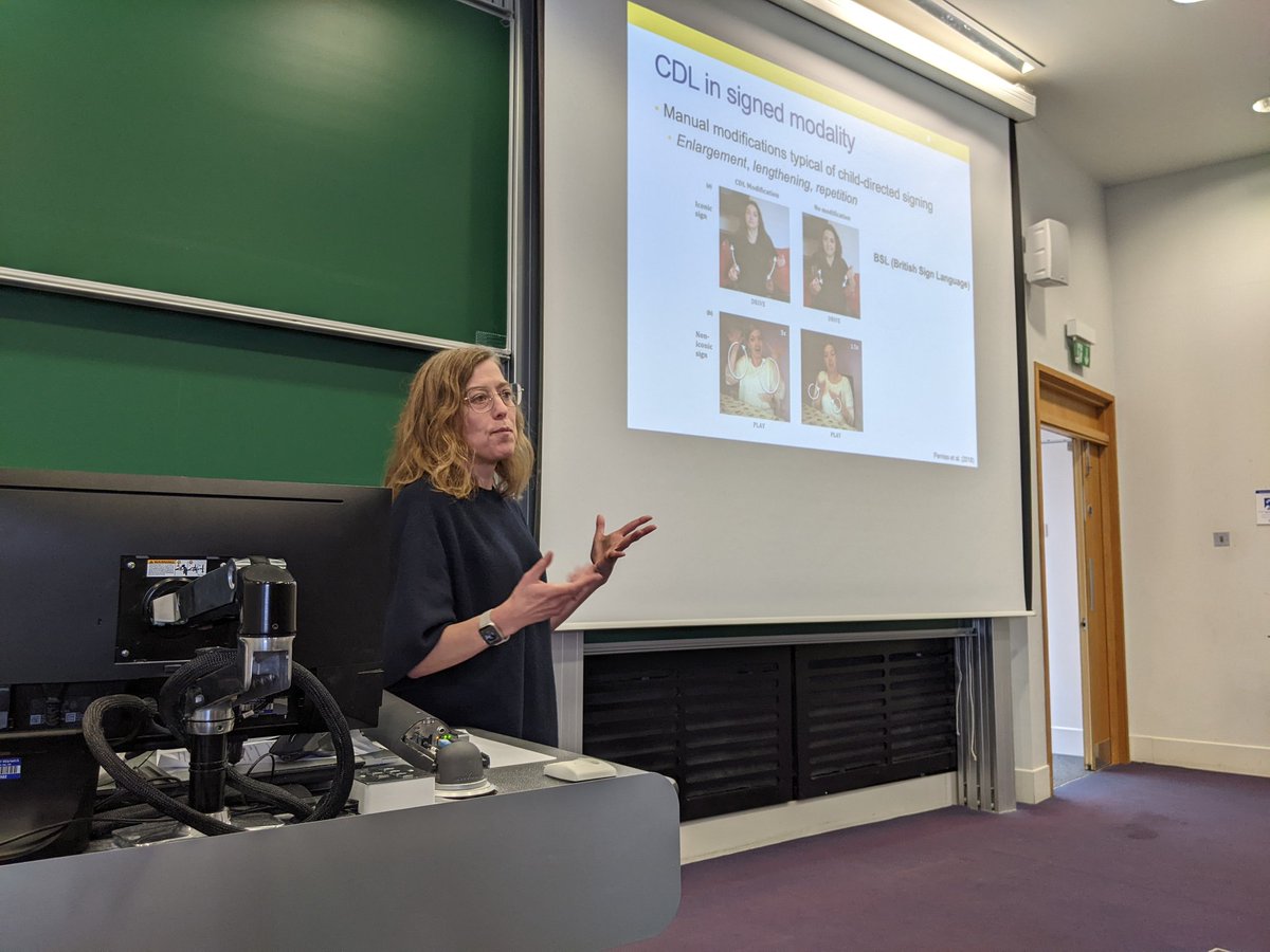 KirstGreen's tweet photo. Our second keynote speaker is @pernipa who is speaking about the potential for harnessing iconicity in the visual modality for language learning. Really fascinating stuff! #comein2024 https://t.co/Gqvo05XQt7