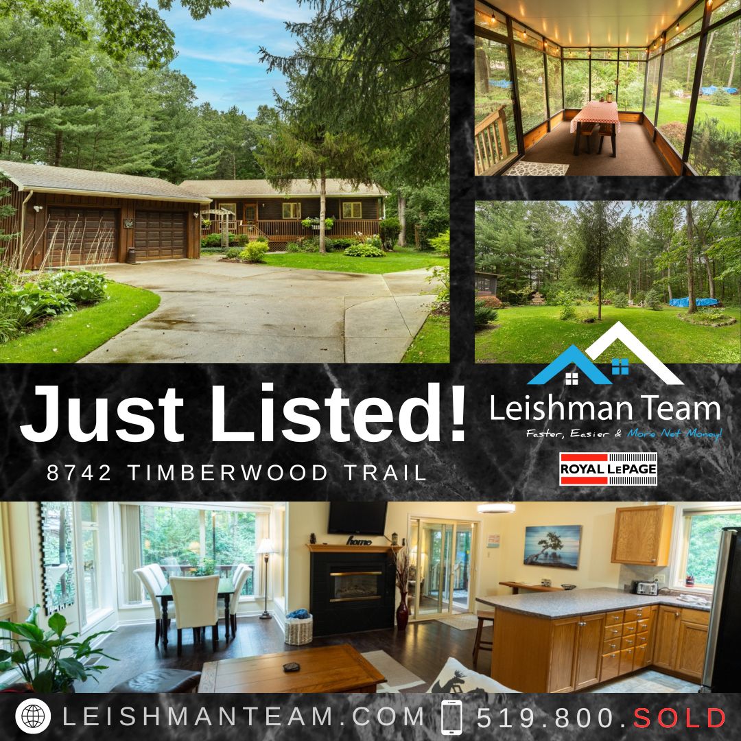 ✨🏠 NOW ON MLS❗️Bungalow on 1 acre of woods w 2.5 car garage 4 beds, 3 baths, sprinkler system & 2kms to Pinery beaches! bit.ly/8742Timberwood… Book a showing!:   leishmanteam.com #grandbend #grandbendontario #royallepage #leishmanteam #ldnont