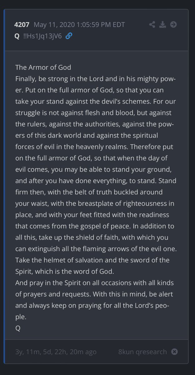 The fight is not Right vs Left. It’s not Republican vs Democrat. It’s Good vs Evil. Once you understand and ACCEPT that, things become clearer and easier to understand. Pray. Pray daily. Pray multiple times a day if you can. The War is REAL.