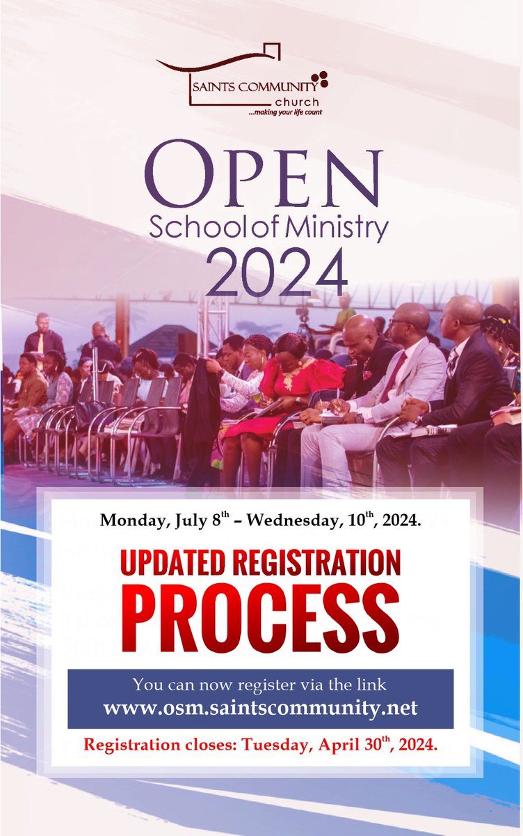 onayinka_segun's tweet photo. Are you ready for 

OPEN SCHOOL OF MINISTRY 2024

See the flier 

Check and visit the link / website 

Share with a friend 

Ensure you register 

Jesus is glorified https://t.co/ZMG1pigeCu