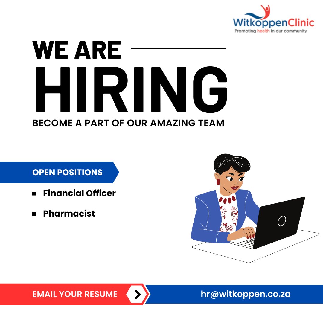 #WeAreHiring Visit our website witkoppen.org.za/about-us/vacan… for more 
information.