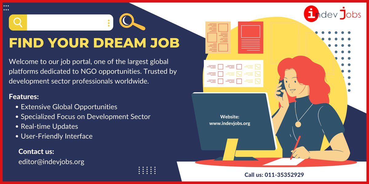 Welcome to our job portal, one of the largest global platforms dedicated to NGO opportunities. Trusted by development sector professionals worldwide. 
See more.. indevjobs.org
#jobsearch #jobportal #development #developmentsector #NGO #opportunity #Professional