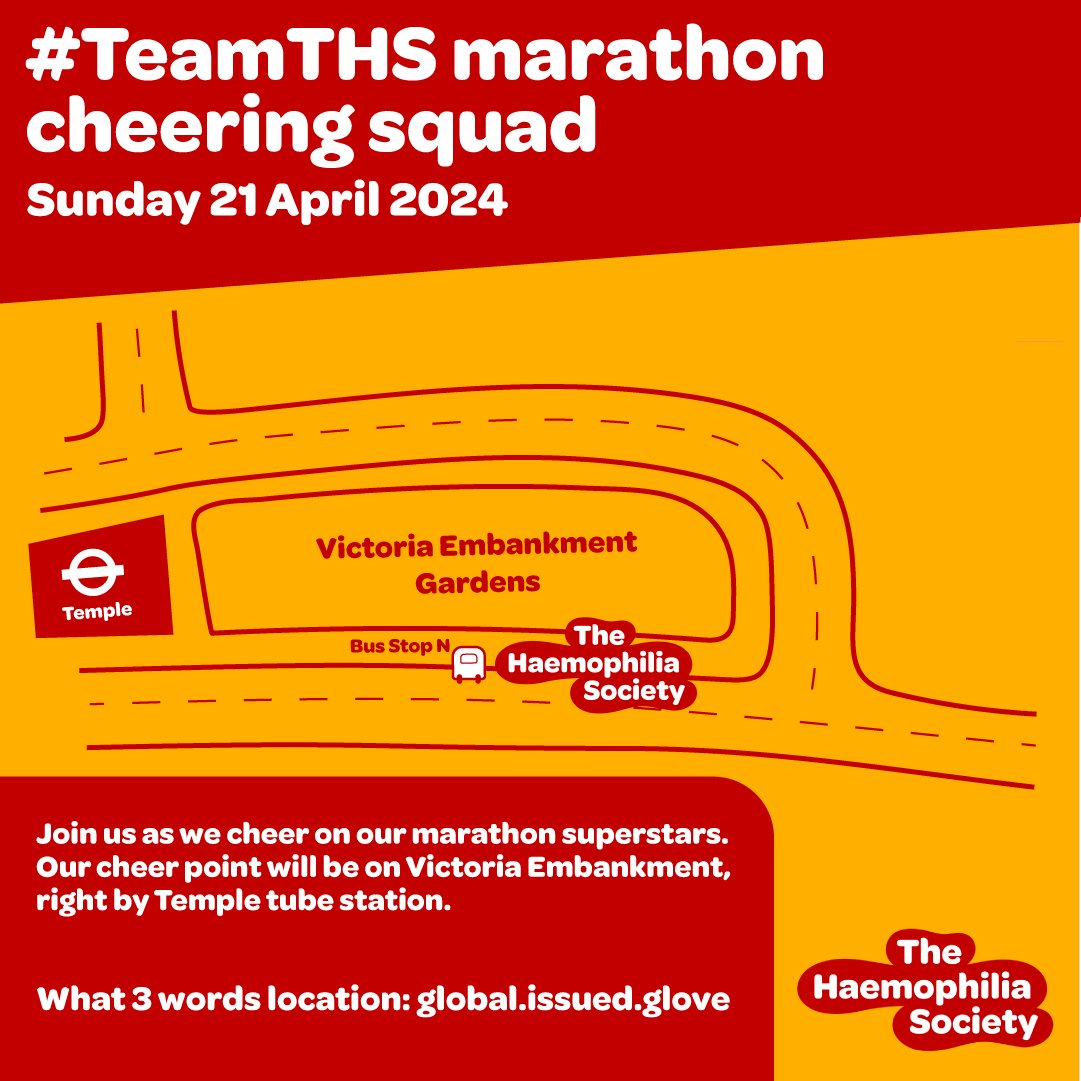 Tomorrow is the big day! London Marathon 2024 is upon us and we have an amazing team of runners taking part. Help us cheer them on on Victoria Embankment, near Temple tube station. We'll be there bright and early!
