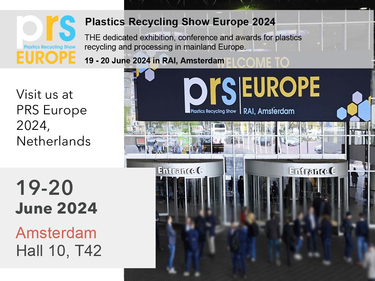 gemapolimer's tweet photo. Visit us at PRS Europe 2024, Exhibition for Plastics Recycling and Processing Technologies, RAI Asmterdam, Netherlands. 19-20 June 2024. (Hall 10, Booth T42)

#recycling #prse2024 #recyclingtechnologies #recyclingplastics https://t.co/gIdd0KNGCr