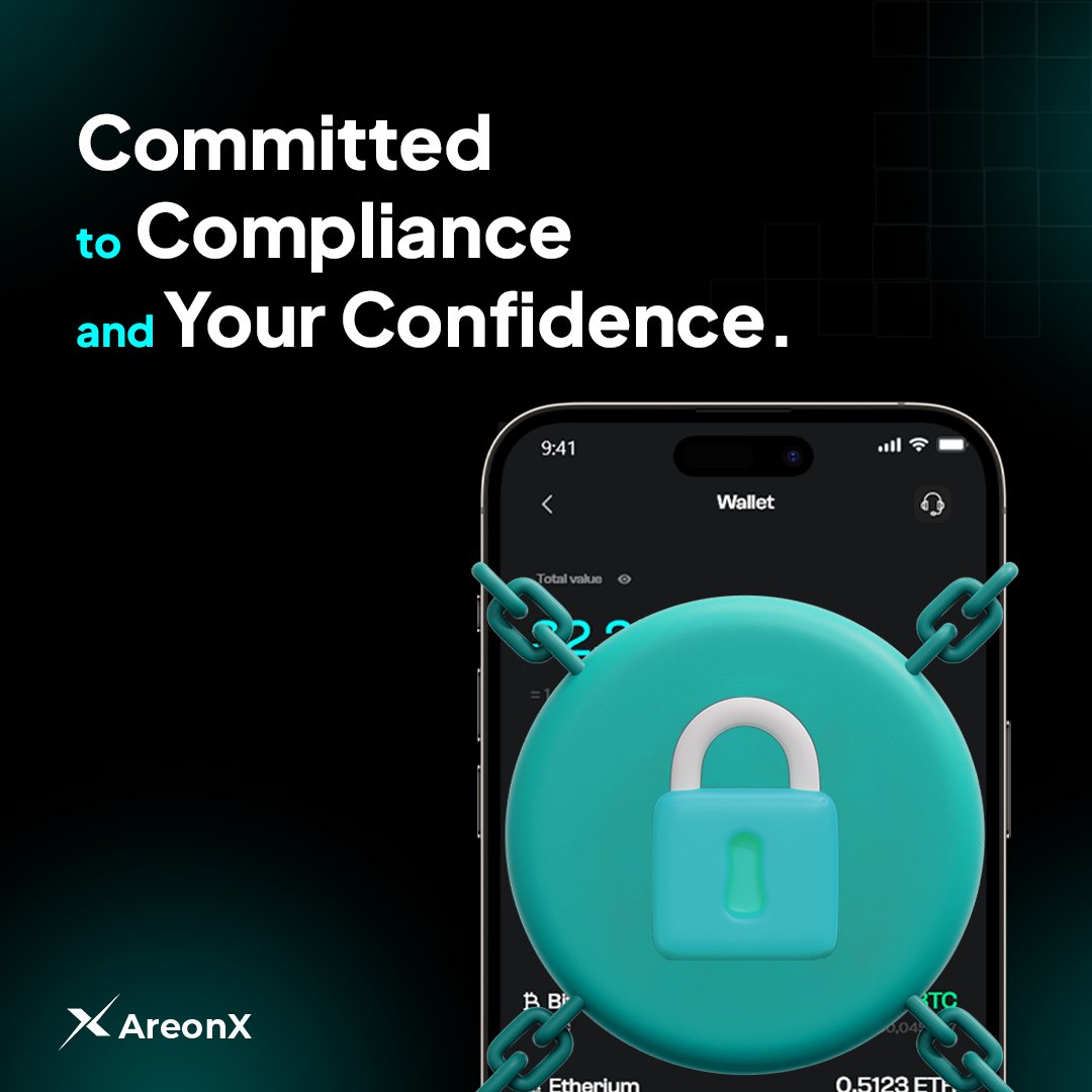 #AreonX is committed to compliance and regulatory standards Trade with confidence, knowing your investments are in safe hands #WeAreOn