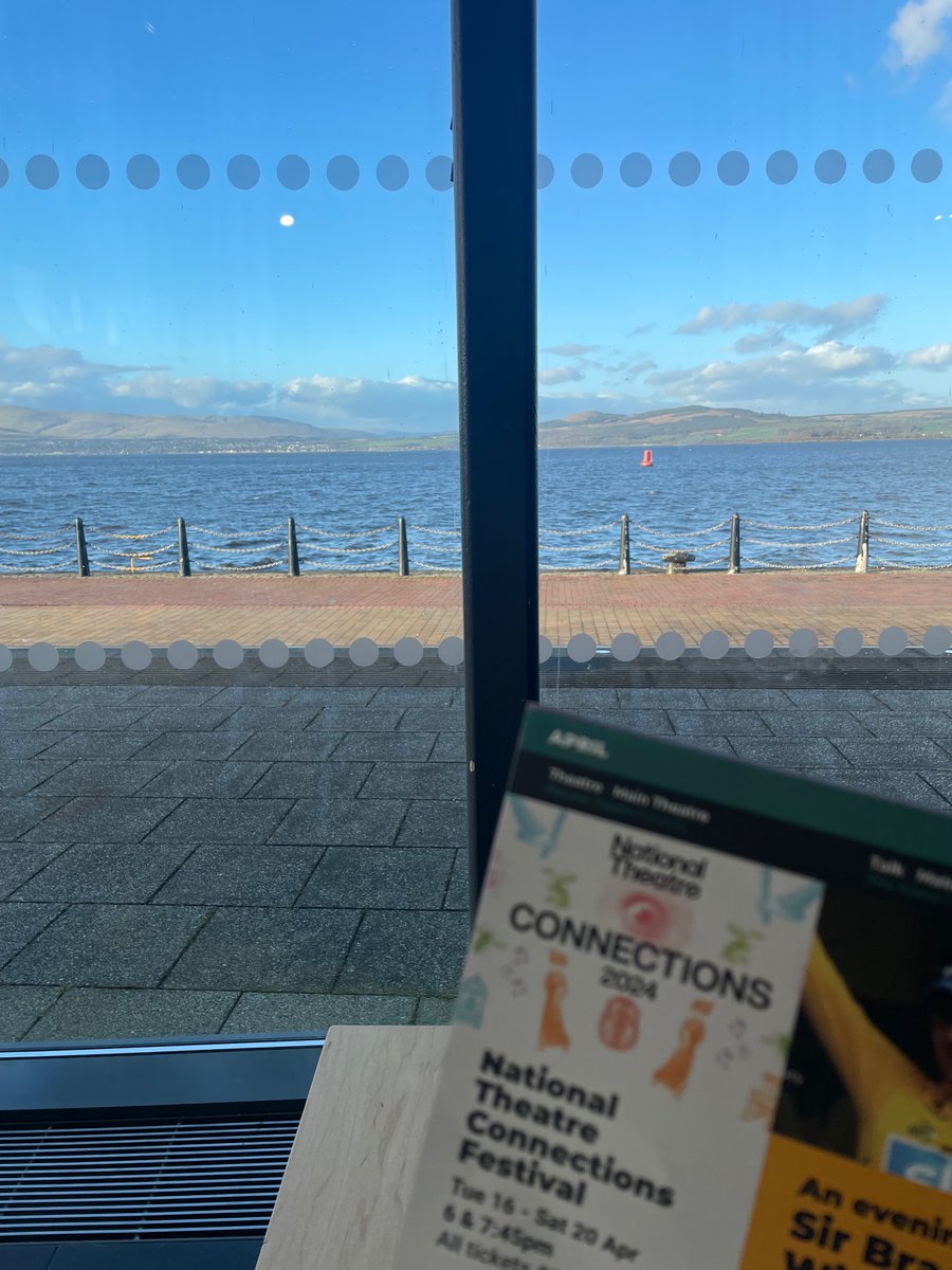 This view though 😍🌊 Chilling in the cafe at @thebeaconarts in Greenock during their Partner Theatre Festival, where seven brilliant companies are are performing.