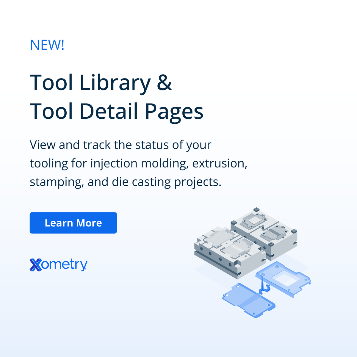 Update: Xometry recently introduced the Tool Library & Tool Details Pages, offering unprecedented visibility into tooled processes, from die casting to metal extrusion. Learn how to navigate this new feature today: loom.ly/5QuGQ-U