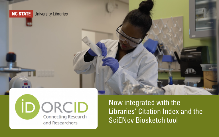 It’s now even easier to keep your publications and profile updated across multiple platforms with ORCID through its integrations with the Libraries’ NC State-specific Citation Index and the SciENcv Biosketch tool used for most federal grant applications! lib.ncsu.edu/news/main-news…