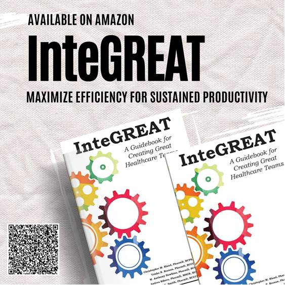 We are thrilled to announce the release of our book, #InteGREAT – A guidebook for creating great healthcare teams. Find it on Amazon a.co/d/3VPheZg @blandman19 @TrishaBranan @iamahawkins @AndreaSikora @SESmithPharmD