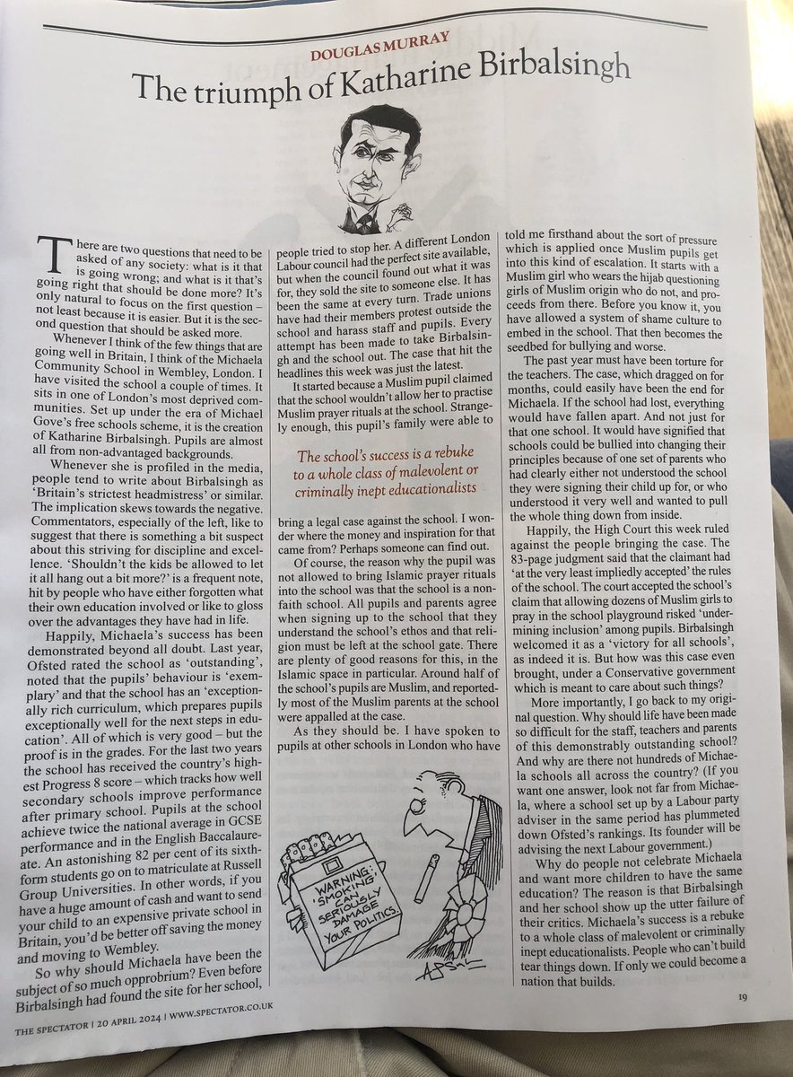 Fantastic column in the @spectator by @DouglasKMurray