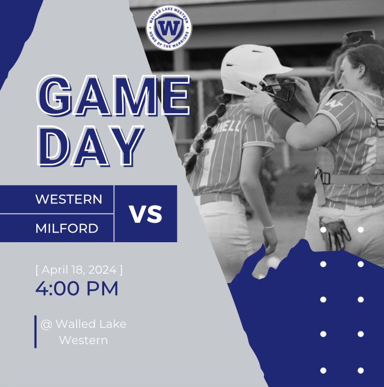 wlwsoftball's tweet photo. Come out today to support your WLW Softball team! Games start at 4:00 on the WLW softball field.  Go Warriors! 💙🥎🩶🥎 F.E.P.W.E. #wlwsoftball #warriorssoftball #wlwathletics https://t.co/KJJOpK1ZN5