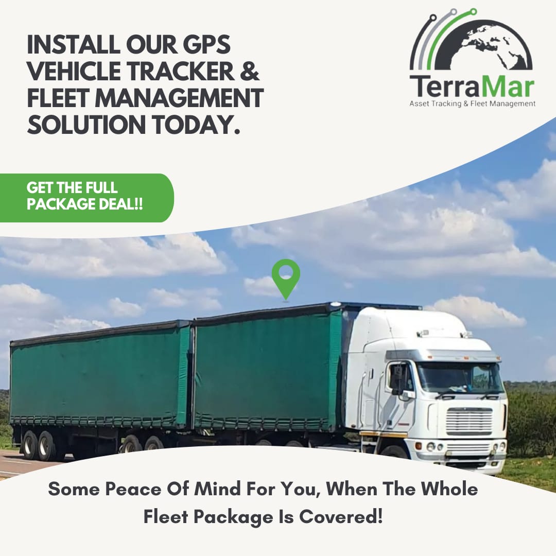 Get the full package by installing our GPS Vehicle Tracker and Fleet Management Solution to your fleet. 

Contact us on sales@terramar.co.za 

#gpsvehicletracking #FleetManagement #tracker #pastor #KPMG #Fourwaysmall #Dubai