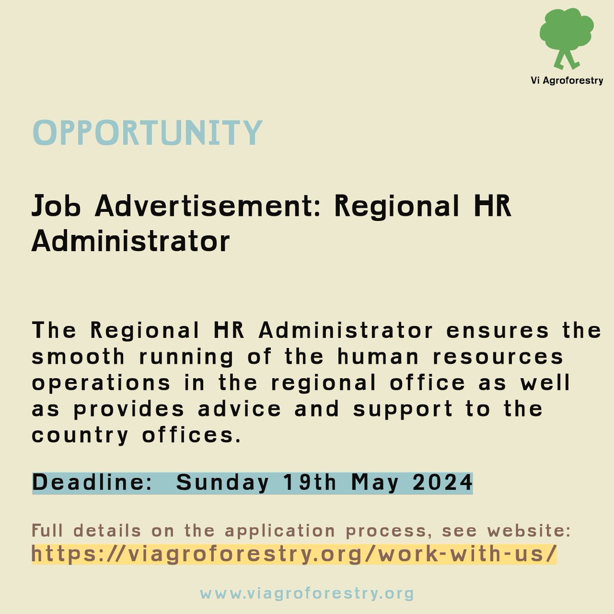 📷 Exciting Opportunity Alert! 📷 Join our team as a Regional HR Administrator! 📷 For full application details, visit: viagroforestry.org/work-with-us/ #JobOpportunity #ClimateChange #Agroforestry #Kenya #ViAgroforestry 📷