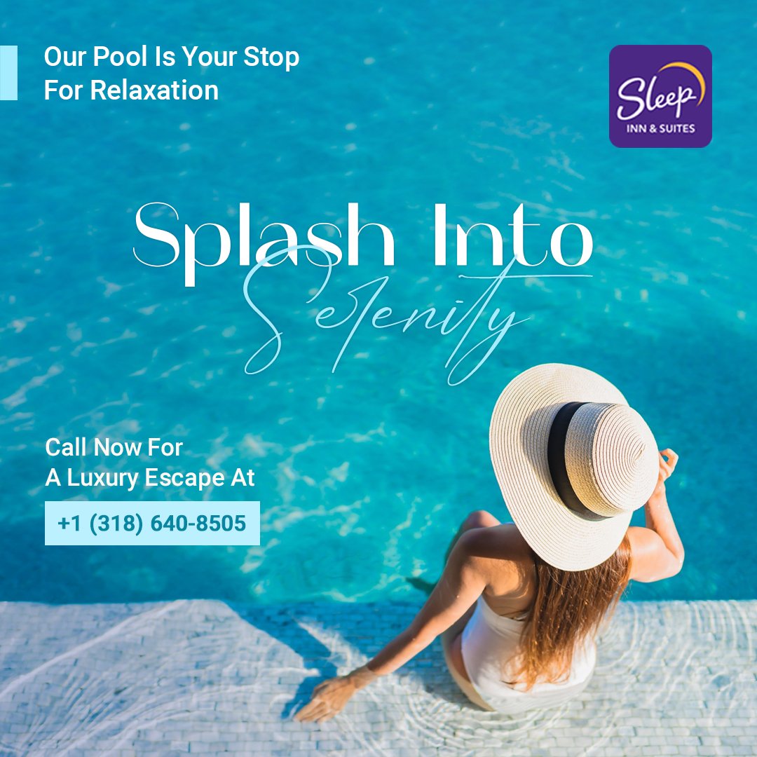 Dive into relaxation at Sleep Inn &amp; Suites Pineville's serene pool area. Whether you're starting your morning with a refreshing swim or unwinding after a day of exploration, our pool offers the perfect oasis of calm.  

For more details visit: bit.ly/3Hp42wS

#vacation