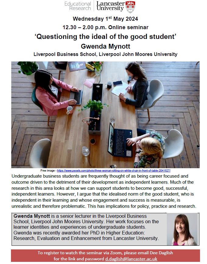 Really looking forward to this (online) seminar on 1 May by @gjmynott. All welcome @EdResLancaster @CHERELancasterU