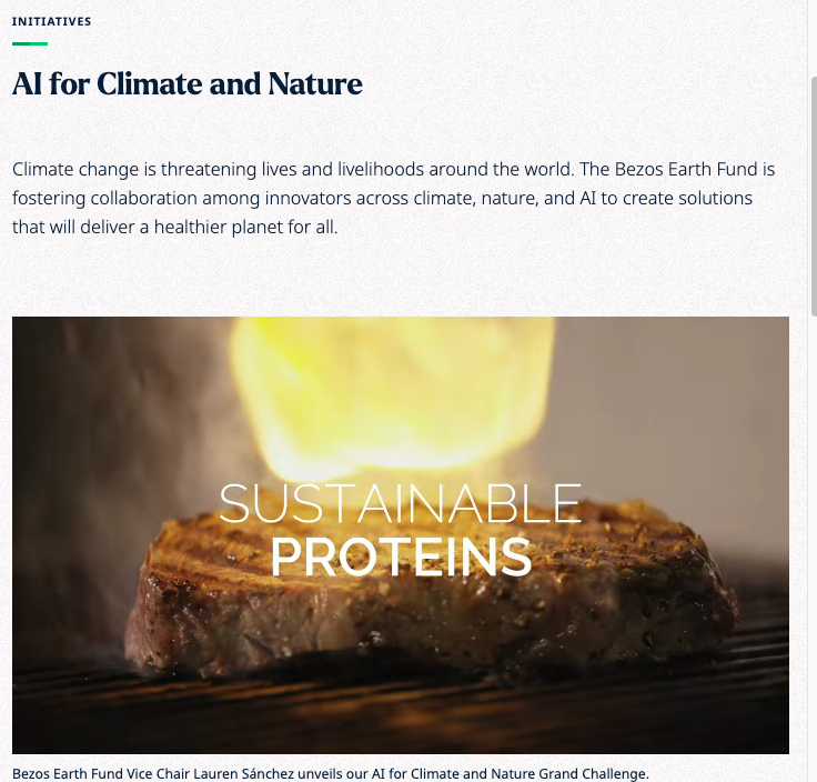 🔥🔥🔥 Calling all AI pros: Could be the biggest thing ever for alt proteins: <a href="/BezosEarthFund/">Bezos Earth Fund</a>: $100 million (!!!)  “AI for Climate + Nature Grand Challenge." 1 of 3 focus areas is alt proteins. See full thread for why I'm pumped. Challenge Deets: tinyurl.com/3fjz3zpc 1/4