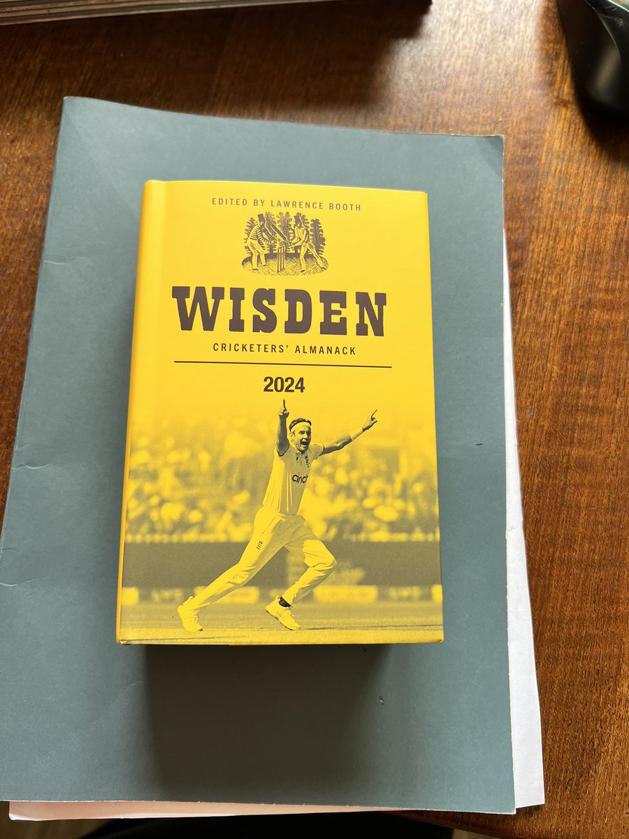 Love receiving my @WisdenAlmanack on publication day. One of the highlights of the cricket calendar #wisden2024