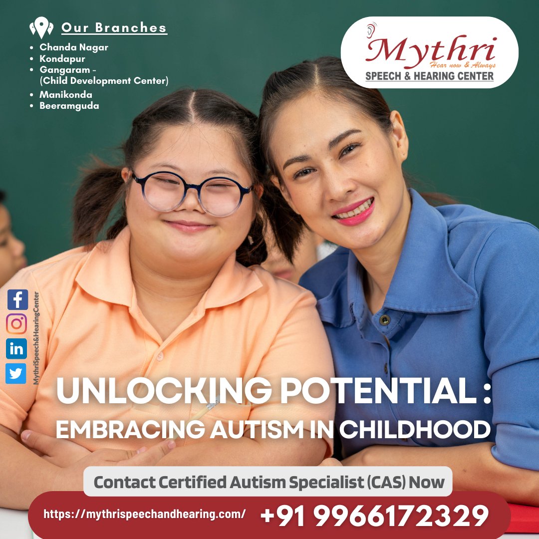 #AutismAwareness #UnlockingPotential #EmbracingAutism #ChildhoodAutism #AutismAcceptance #MythriSpeechAndHearing #DrSandeepNeela #CertifiedAutismSpecialist #Hyderabad #AutismSpecialist #CochlearImplantSpecialist #EarlyIntervention #AutismSupport #ParentingJourney #EmpowerAutism