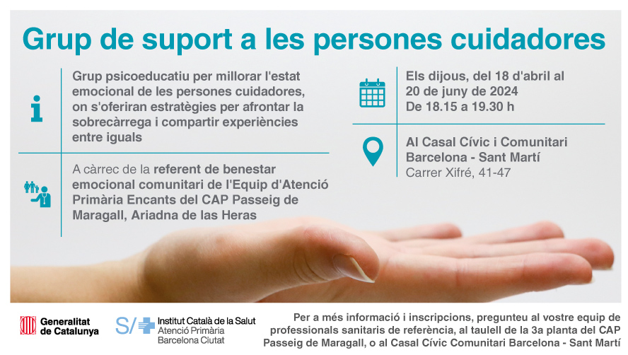 primariaicscat's tweet photo. Activitats grupals organitzades per l'equip Encants del #CAPMaragall per millorar el benestar emocional de la seva població:

🟧 Grup per a dones: autonomia i comunitat
🟦 Grup de suport a les persones cuidadores
🟪 Grup de gestió de l'ansietat
🟩 Grup per a persones grans https://t.co/PncmUVzJPM