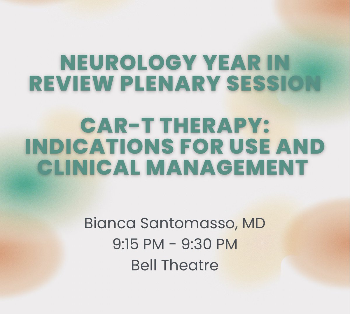 📣 We have one more #NeuroOnc content to highlight on this last day of @AANmember #AANAM 2024! Tune in in-person / on-line 💻 @KatyPetersMDPhD @NimishMohile @Leia_N_MD @JacobJMandel @DrWasilewski @LaurenSchaffMD @DrYasminKhakoo @JennieWTaylor @JoshuaBudhu @DeniseLeungMD