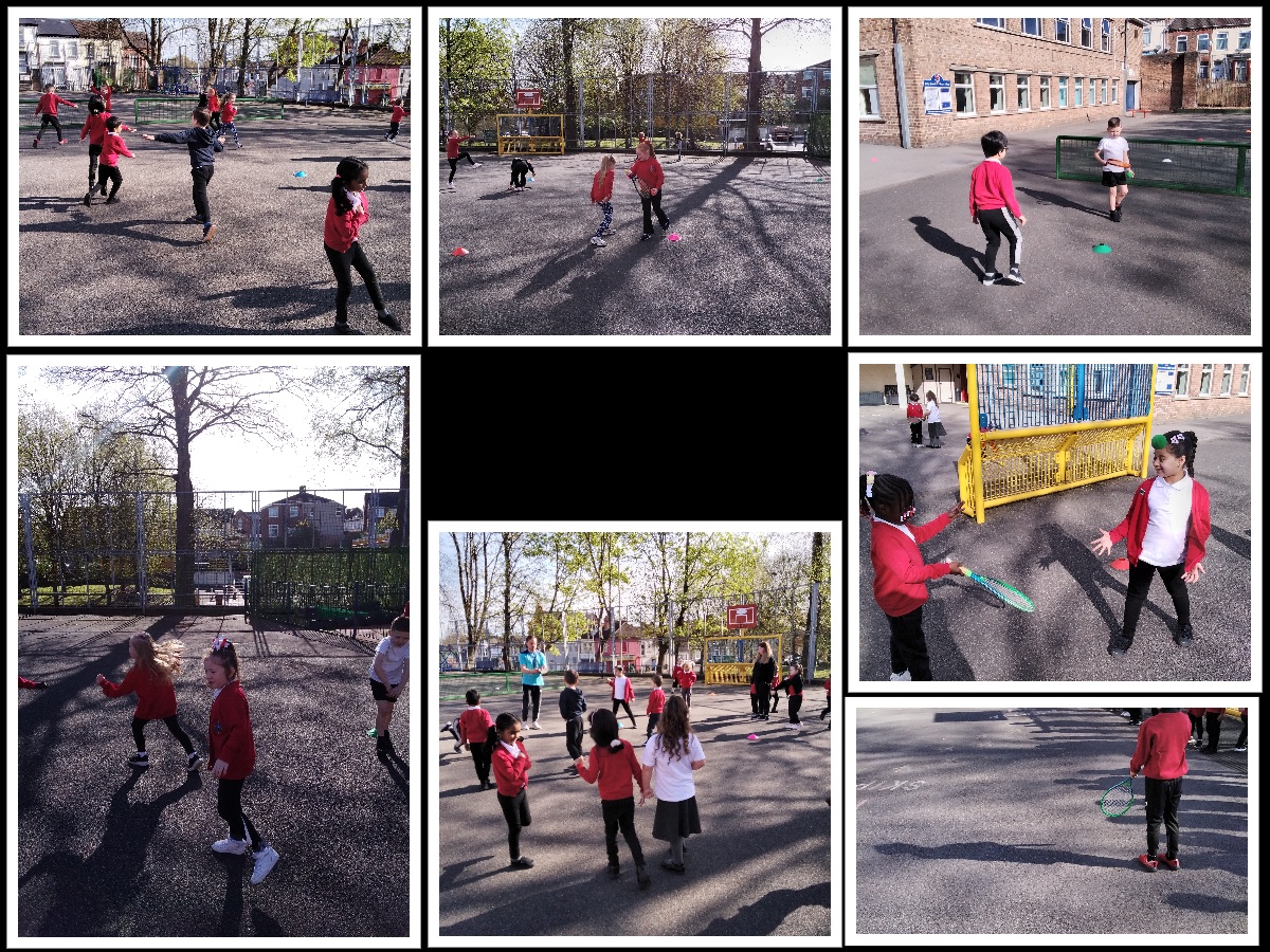 Year 1 made good use of the better weather this morning and enjoyed our PE lesson outside. We practiced our throwing skills and tried to strike the ball with a bat.