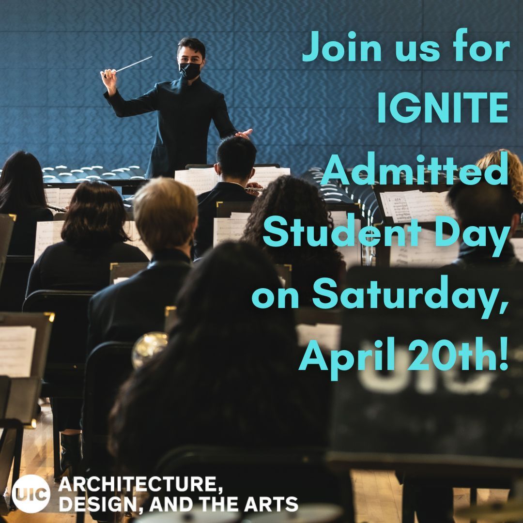 Get to know UIC's College of Architecture, Design, and the Arts at IGNITE this Saturday! Connect with our faculty, staff, and UIC students; meet classmates; and discover the amazing array of support programs available to you.

Register at buff.ly/3VZUpxe