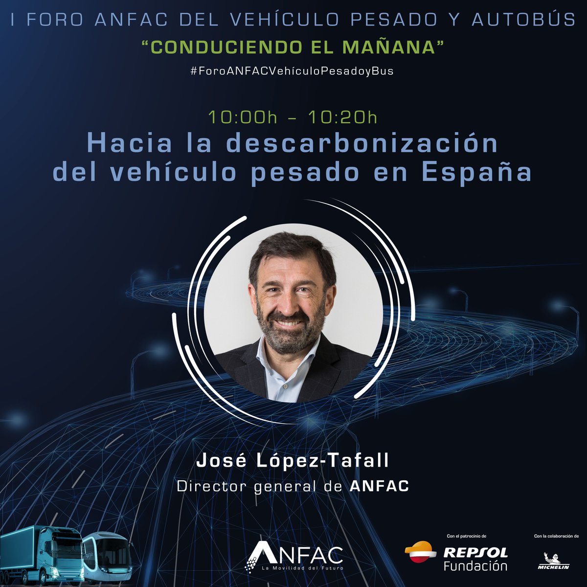 🚛 ¿Cómo está evolucionando el panorama de la descarbonización en el sector del vehículo pesado en España?

💬Lo descubrimos el próximo jueves en la ponencia de @JLTafall_ANFAC , Director General de #ANFAC, en el #ForoANFACVehículoPesadoyBus.

Más ℹ️ ➡️ foroanfacdevehiculopesadoyautobus.com