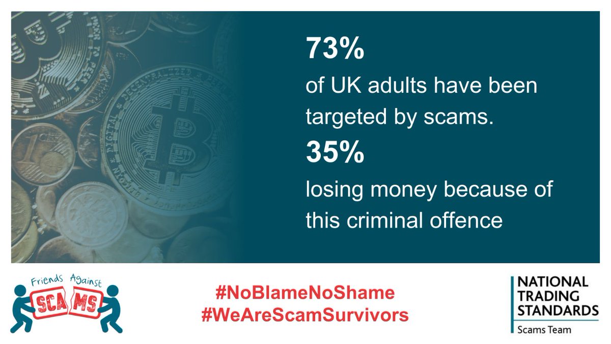 💳The average amount lost by victims is £1,730, but fewer than a third report the crime. Let’s take away the shame from victims and make scams part of everyday conversation. #NoBlameNoShame #WeAreScamSurvivors