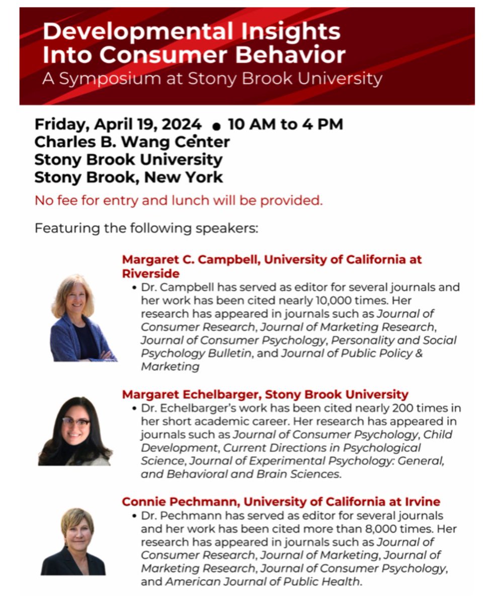 Honored to present alongside giants in the child consumer space as part of @sbucob’s marketing symposium tomorrow! What a treat to have Meg Campbell and Connie Pechmann @stonybrooku. As always, I will urge the audience to talk to the children in their lives about money!