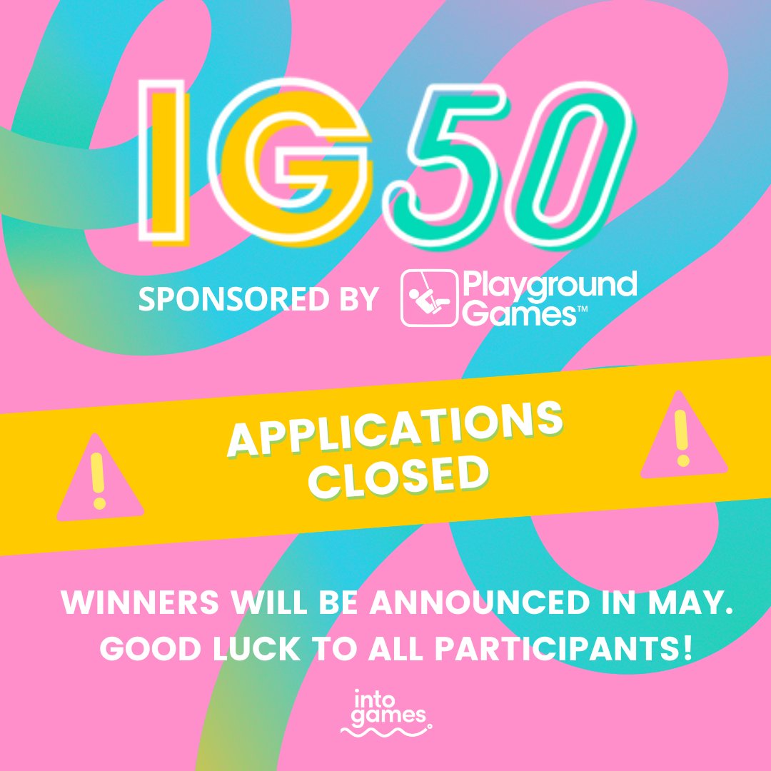 ⛔Applications are now closed!⛔ Good luck to everyone who has submitted their applications for this year's IG50🤞 The winners will be announced in May! A huge thank you to all the Video Game Ambassadors and other industry volunteers who signed up to help out with this!