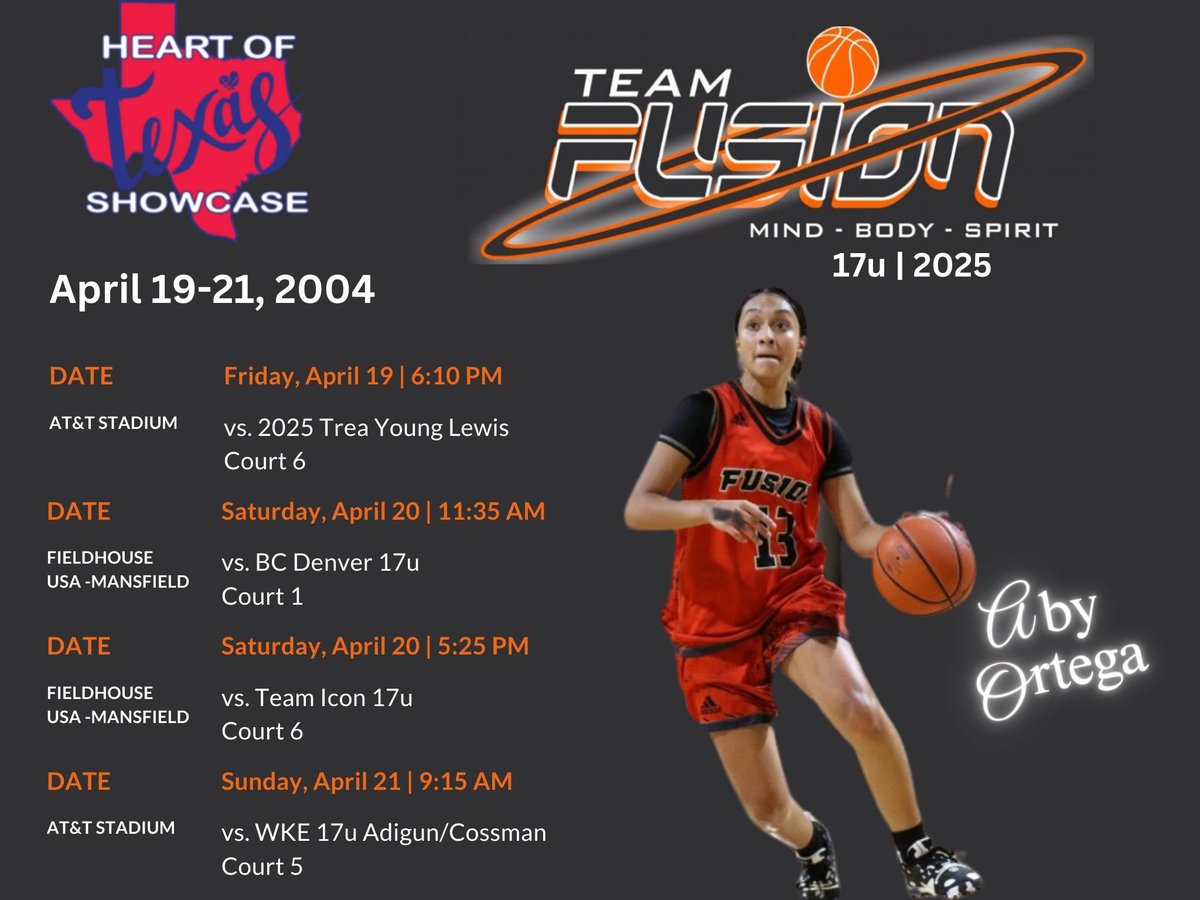 Catch us @Fusionbball at The Heart of Texas Showcase this weekend in Arlington, Texas‼️ @PBRhoops @EastwoodGbb