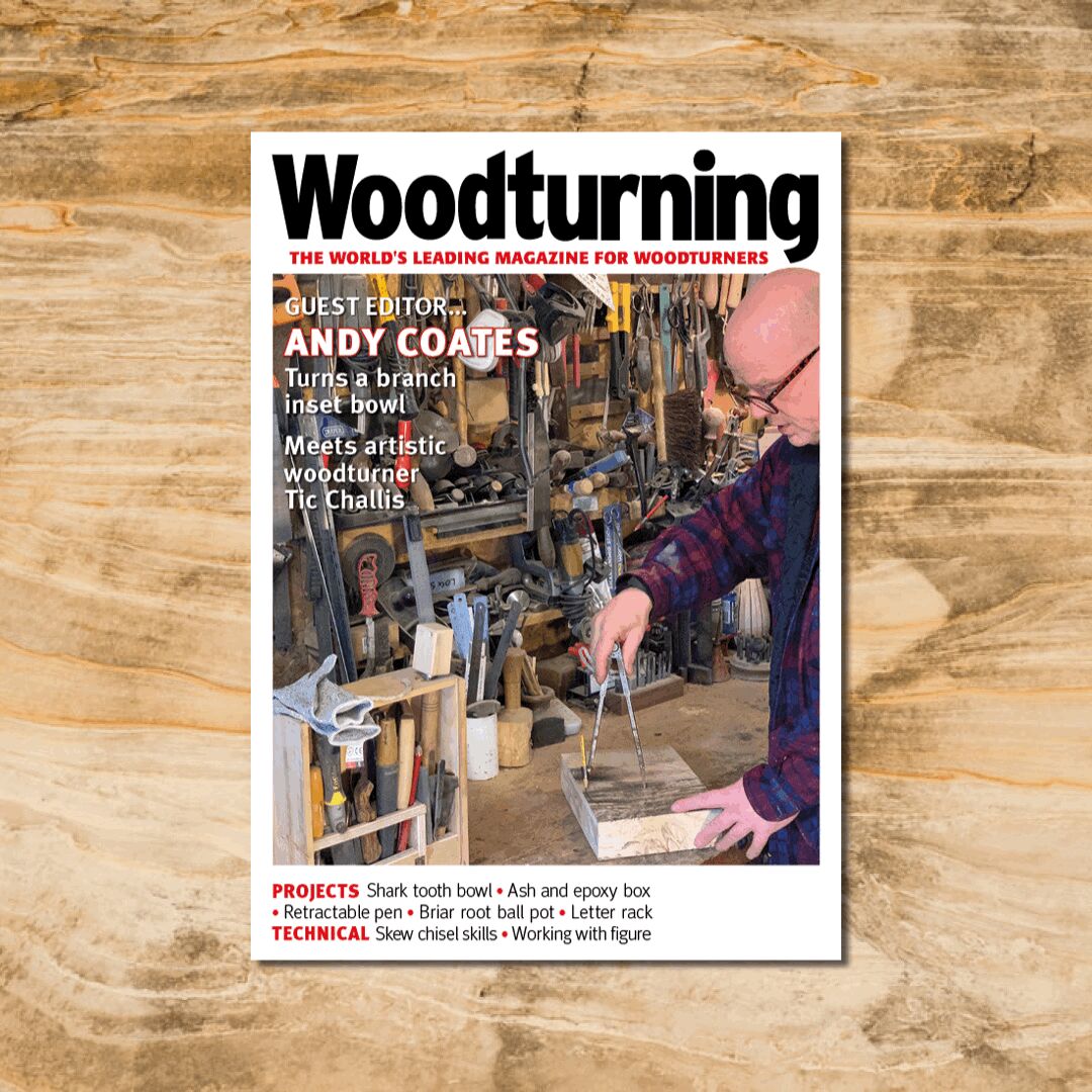 Woodturning issue 395 is out now! Our Guest Editor Andy Coates introduces the issue; turns a bowl with insets of branches and offcuts; and talks colour, creativity and whimsy with artistic turner Tic Challis; and more. 📍Andy Coates #woodturning