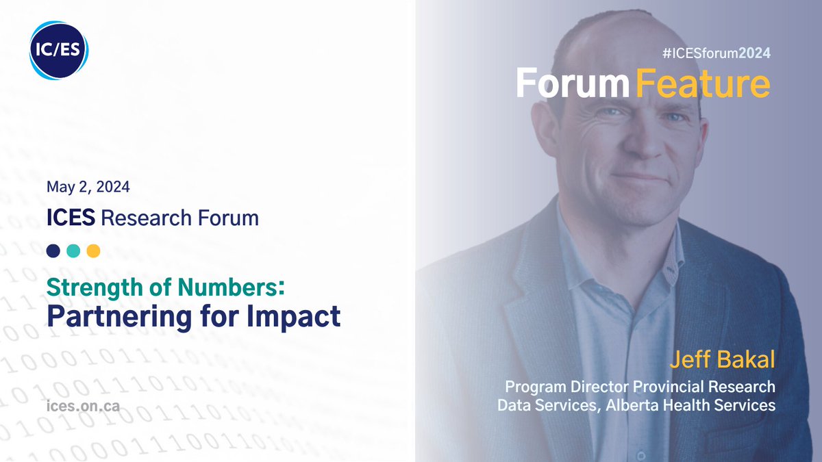 ICESOntario's tweet photo. Meet the speakers that make the #ICESforum2024 an event not to miss! Our first #ForumFeature today focuses on Jeff Bakal PhD, Program Director Provincial Research Data Services, @AHS_media. Read about his #SpotlightSession this year &amp; save your seat https://t.co/0hXojlQZ75 https://t.co/71bv6cVfwo