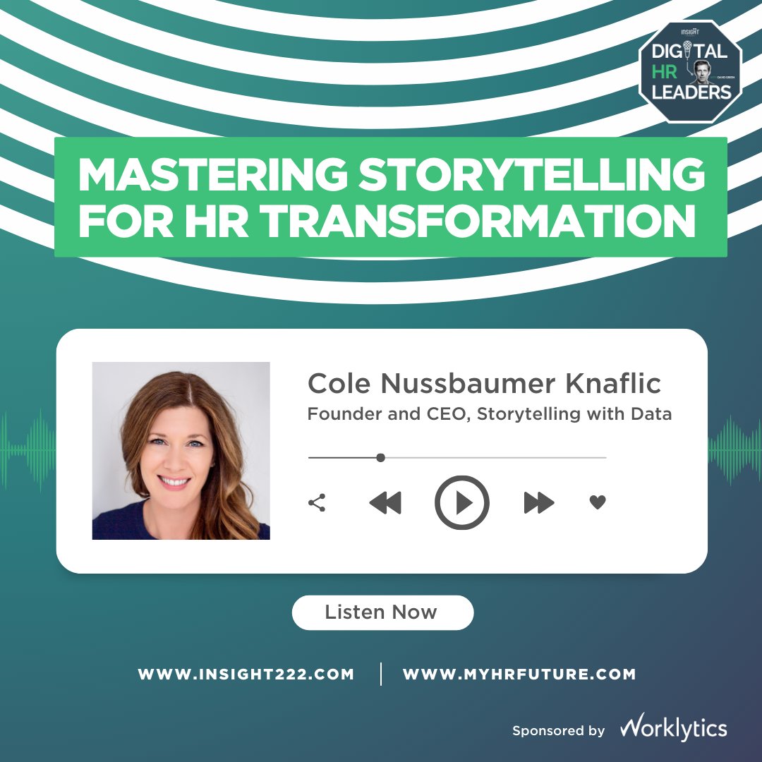 Our latest episode of the #DigitalHRLeaders #podcast features @storywithdata. Cole discusses how HR professionals can master storytelling with data. Listen to the full episode now! myhrfuture.com/digital-hr-lea…… #HR #Learning #PeopleAnalytics professionals via @Worklytics