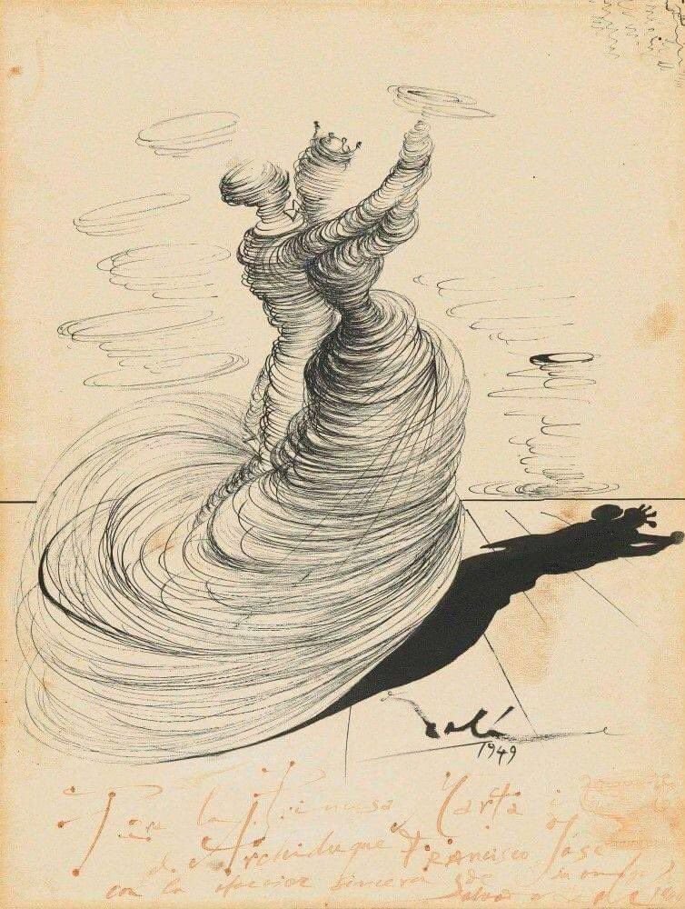 Ben gerçekdışılığın Don Kişot’uyum diyen Salvador Dali’nin “iki dansçı” adlı çalışması. (1949) 

Muazzam değil mi?