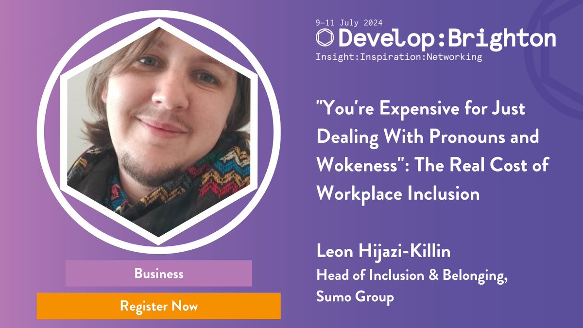 Join Leon Hijazi-Killin (@leonkillin) from @SumoGroup_ltd this summer in shedding light on the cost and importance of workplace inclusion #DevelopConf