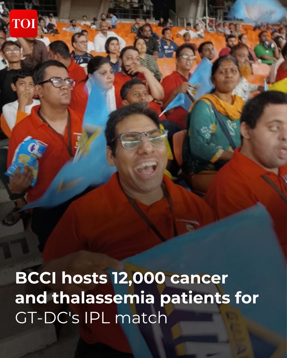 In a novel gesture, #BCCI has hosted 12,000 #cancer and thalassemia patients as 'special invitees' during the #IPL match between #GujaratTitans and #DelhiCapitals in Ahmedabad. #IPL2024 

Read more here🔗toi.in/UoJdDZ79